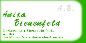 anita bienenfeld business card